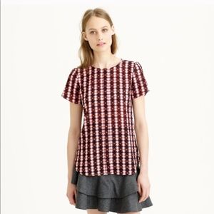 J Crew short sleeve top. Small button in the back